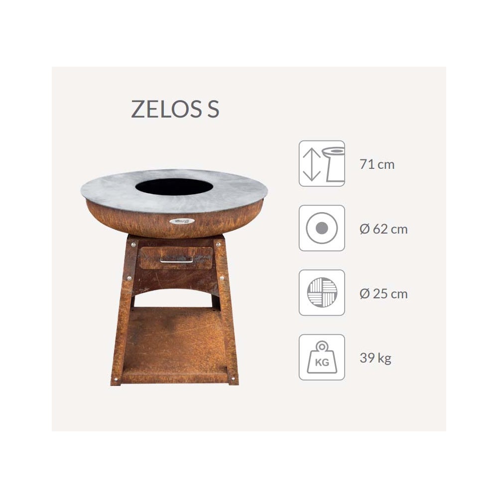 Barbecue brasero en acier Zelos Hauteur 71 cm Diamètre 62 cm Remundi - 2
