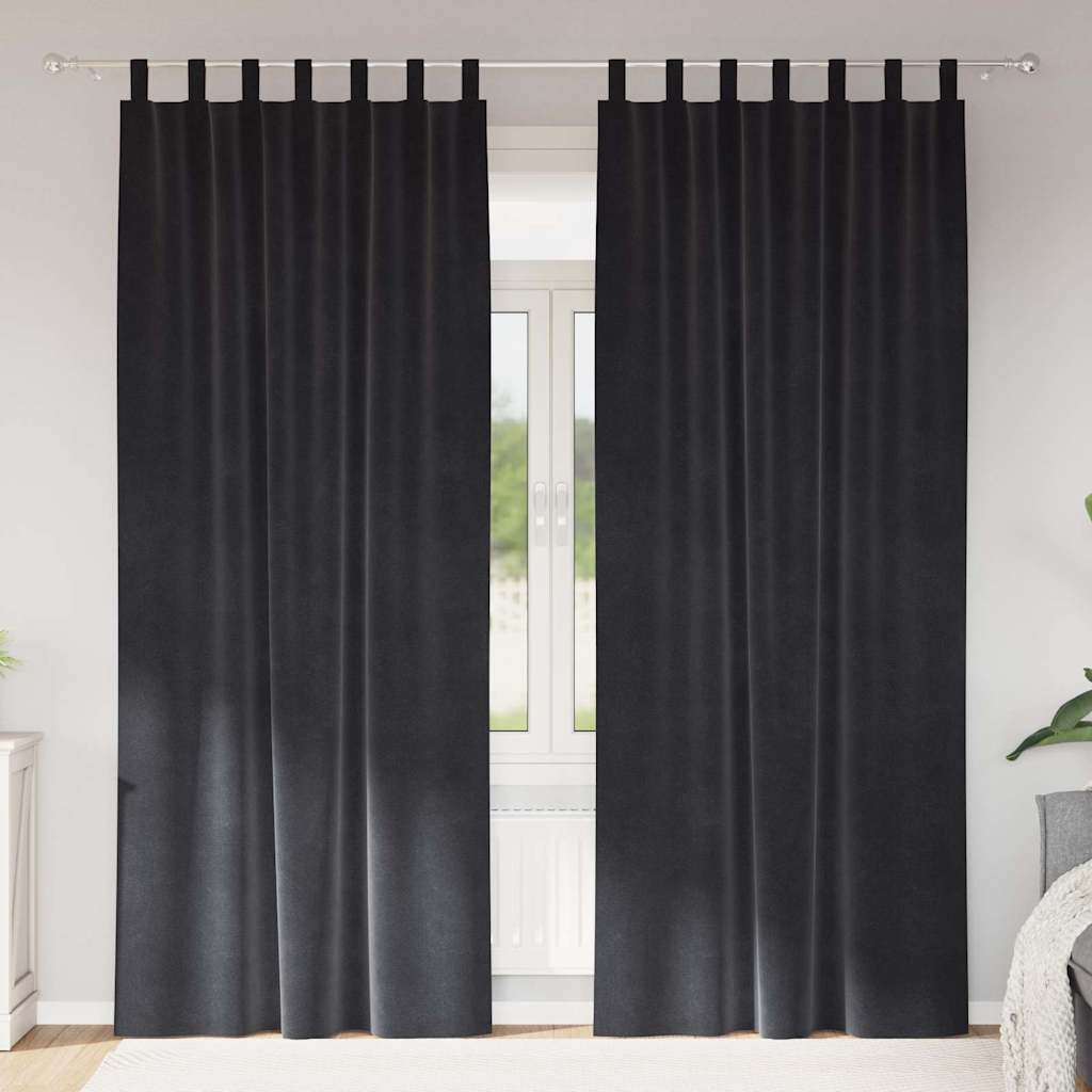 Zasłony zaciemniające 2 pcs Ciemnoszary 140 x 245 cm Aksamit vidaXL