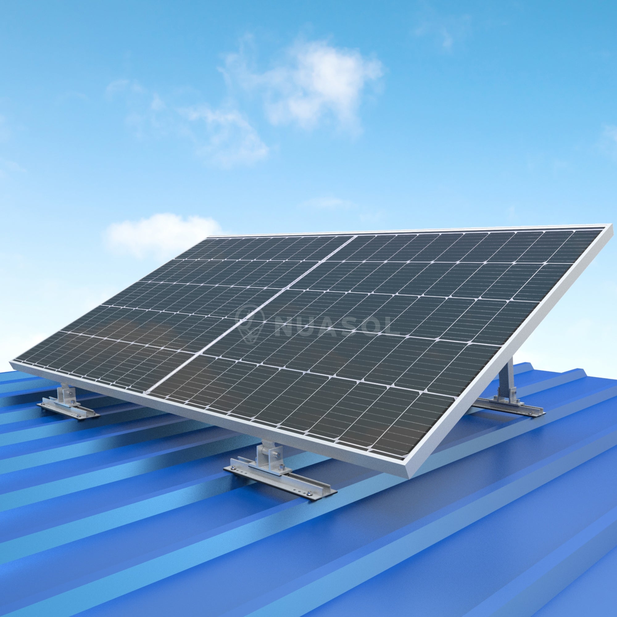 NUASOL Lot de 2 supports de centrales électriques de balcon Support de panneau solaire réglable pour installations photovoltaïques Angle d'inclinaison - 2