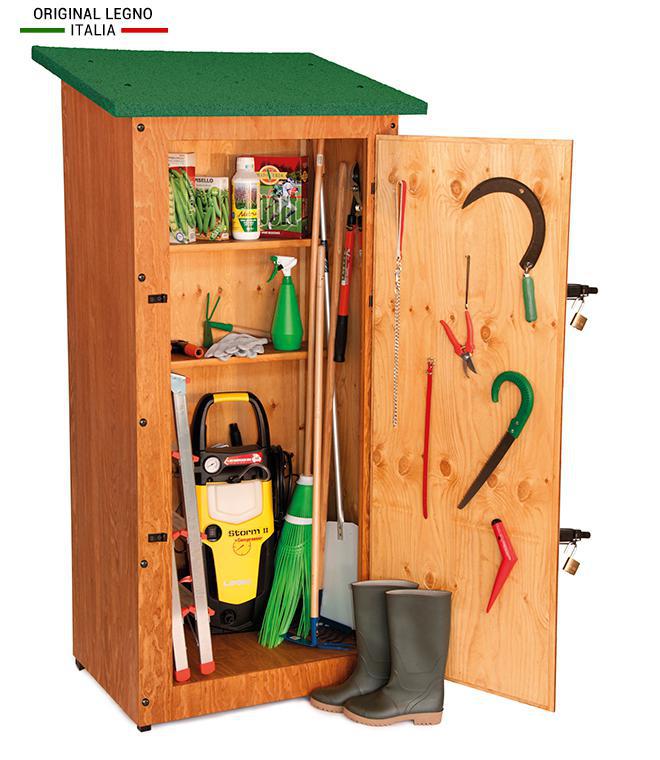 Armadio Porta Attrezzi da Esterno Giardino in Legno - Anti pioggia porta  bici Porta Singola Mod. Tevere 110x90xH185 | Leroy Merlin
