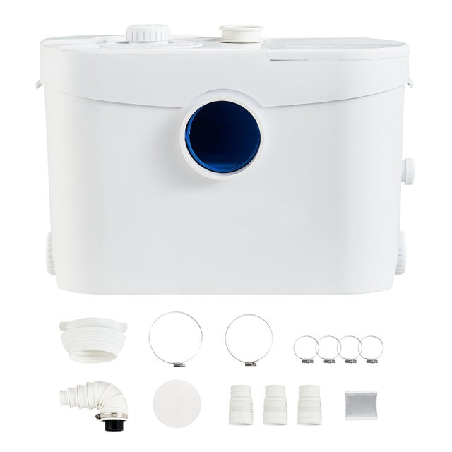 Broyeur Sanitaire 700W SucceBuy, Pompe Relevage WC 9600 L/h, Refoulement 10 m, 3 Entrées, Sous-sol, Douche, Évier, Cuisine