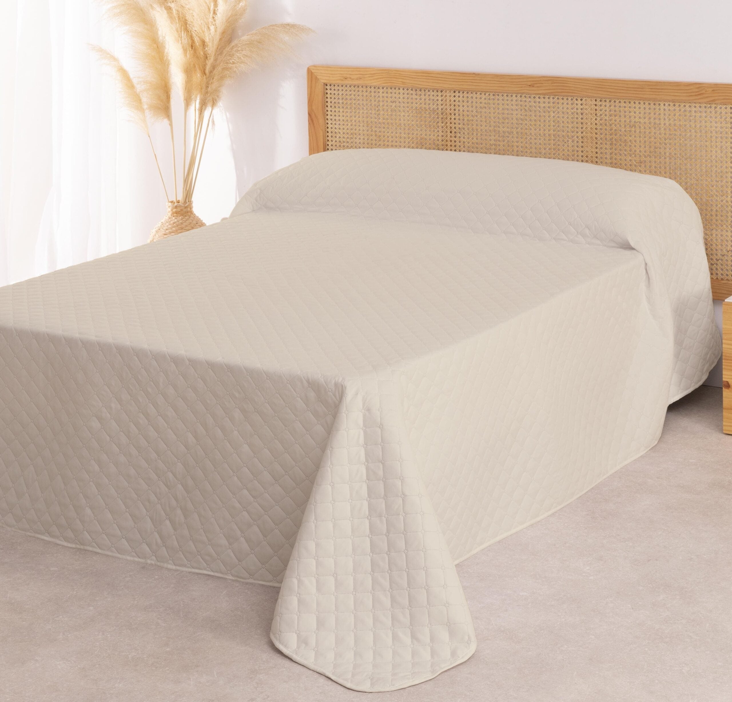 Colcha primavera verano reversible toscana beige cama 150cm
