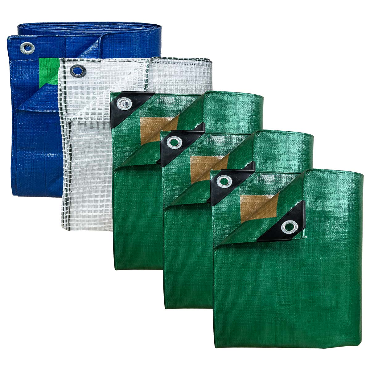 Pack jardín confort - 5 lonas impermeables tecplast - 2x3m (x2) + 3x5m (x1) hq250jd / 4x6m (x1) tr170jd / 6x10m (x1) sr150jd - pt2jd