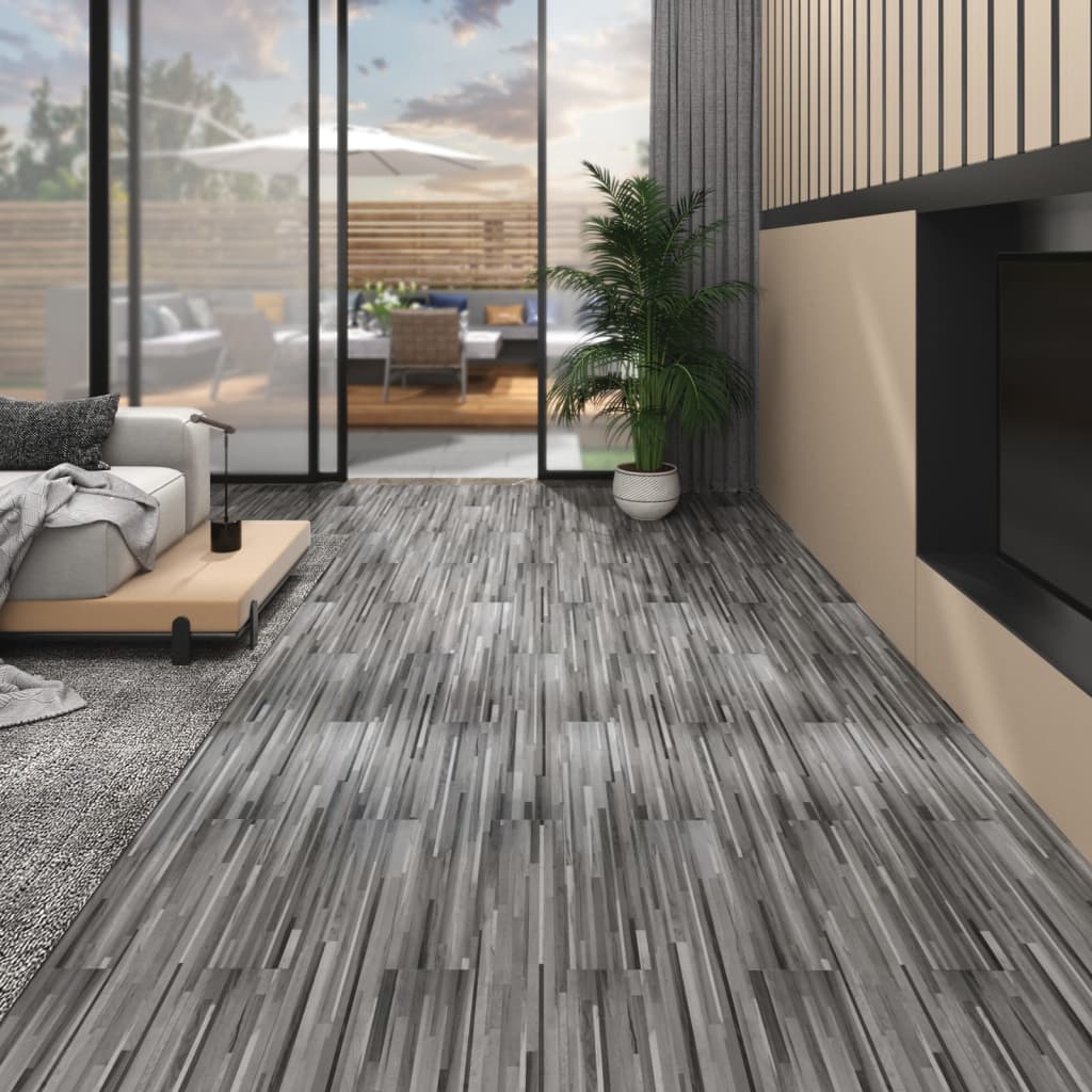 Baldosas de suelo de pvc 4,46 m² 3 mm autoadhesivas rayas grises vidaxl