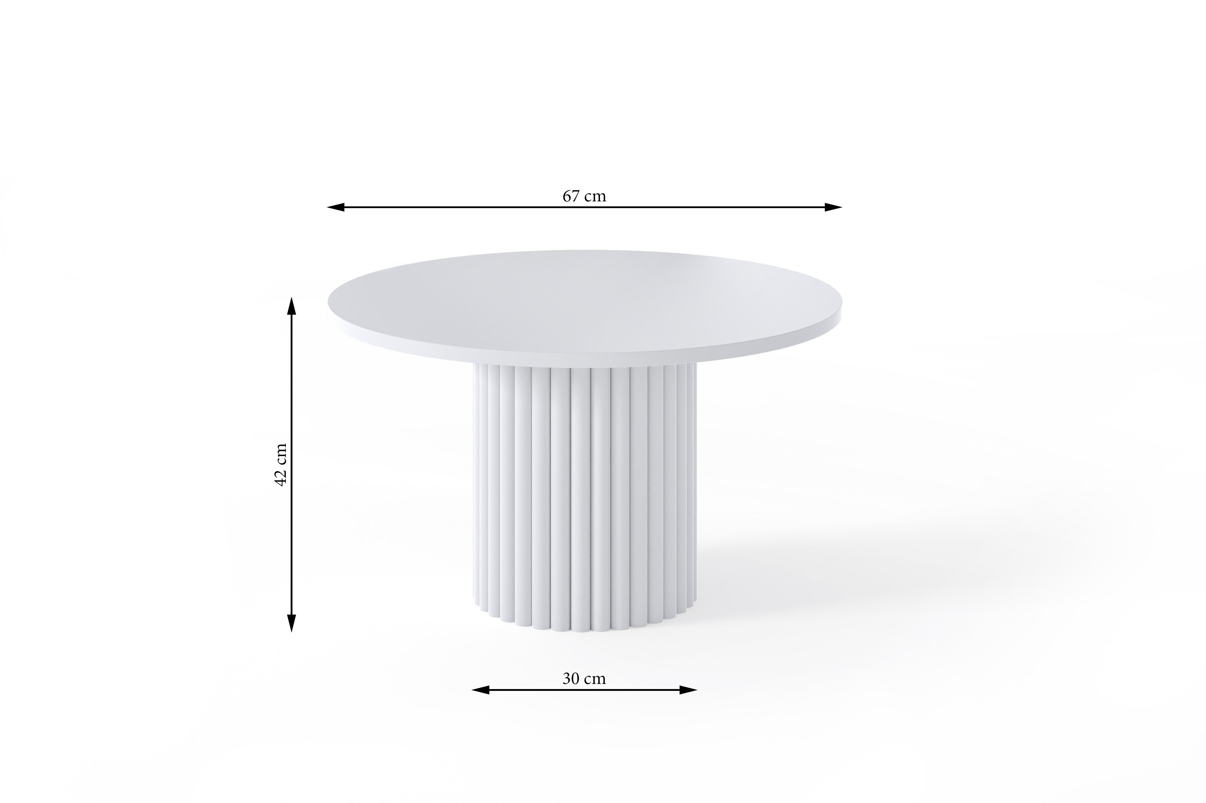 Stylowy Stolik VIRELO z Białym Stelażem i Blatem w Kolorze Dąb Wotan – Nowoczesny Design - 3