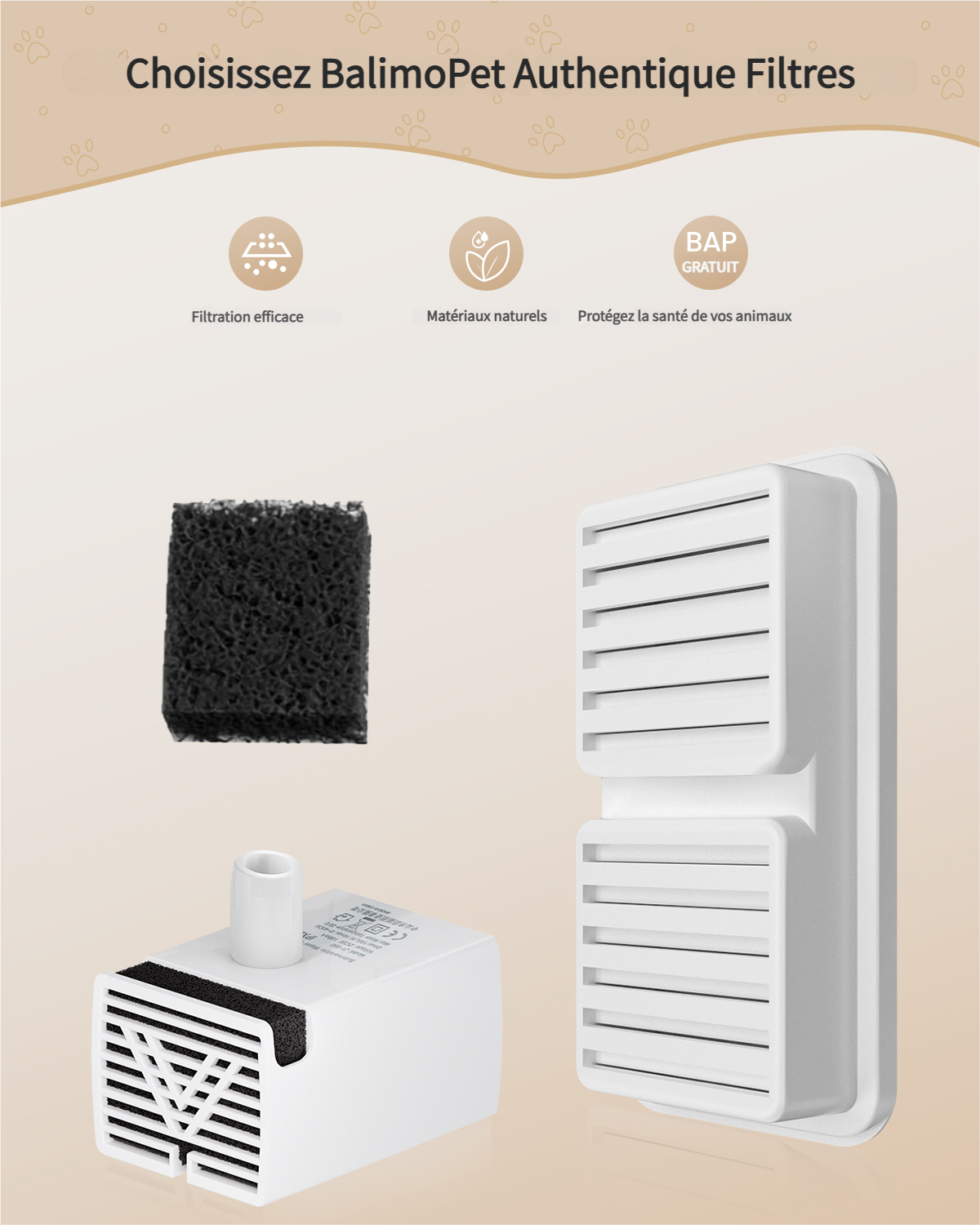 Fontaine à eau automatique pour chats 6 Filtres de Rechange à Charbon Actif pour Fontaine à Boire pour 2,2L Acier inoxydable - 4