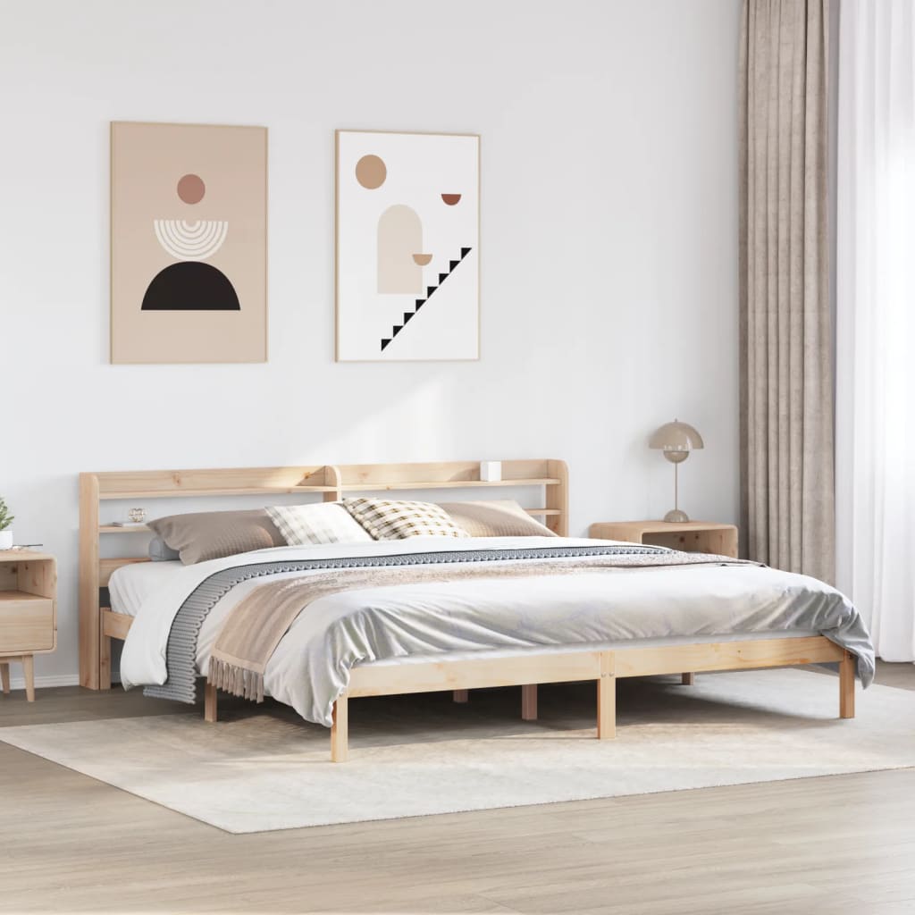 Rama łóżka bez materaca, 200x200 cm, lite drewno sosnowe vidaXL
