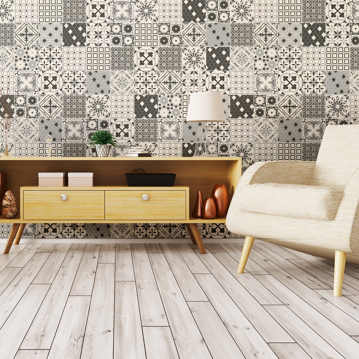 60 vinilo baldosas azulejos ataroa - adhesivo de pared - revestimiento sticker mural decorativo - 60stickers15x15cm