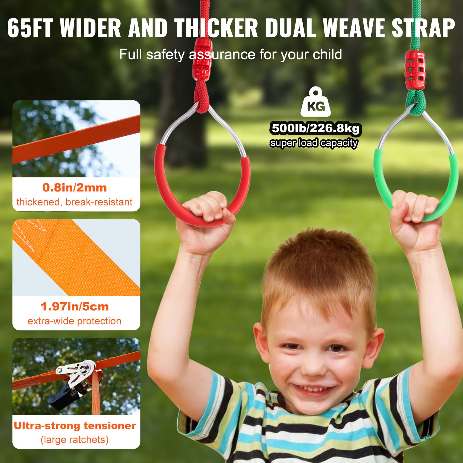 Parcours Ninja Enfant Extérieur VEVOR | Slackline 2x17m Avec 12 Obstacles | Filet Escalade Barre Singe | Jeu Jardin Arrière-Cour 226kg Charge