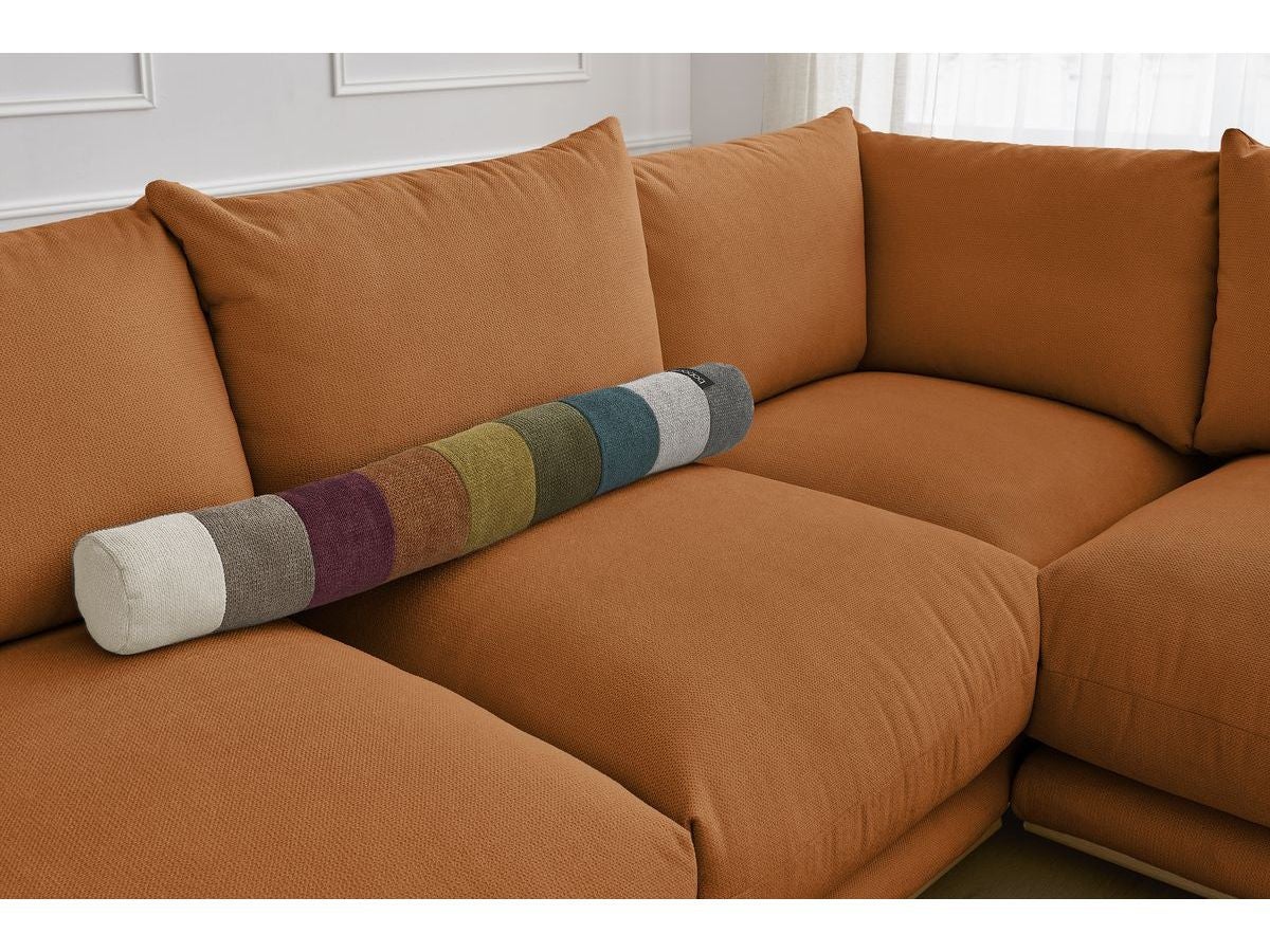 Canapé d'angle réversible ERNEST avec pouf BOBOCHIC 5 places Orange ...