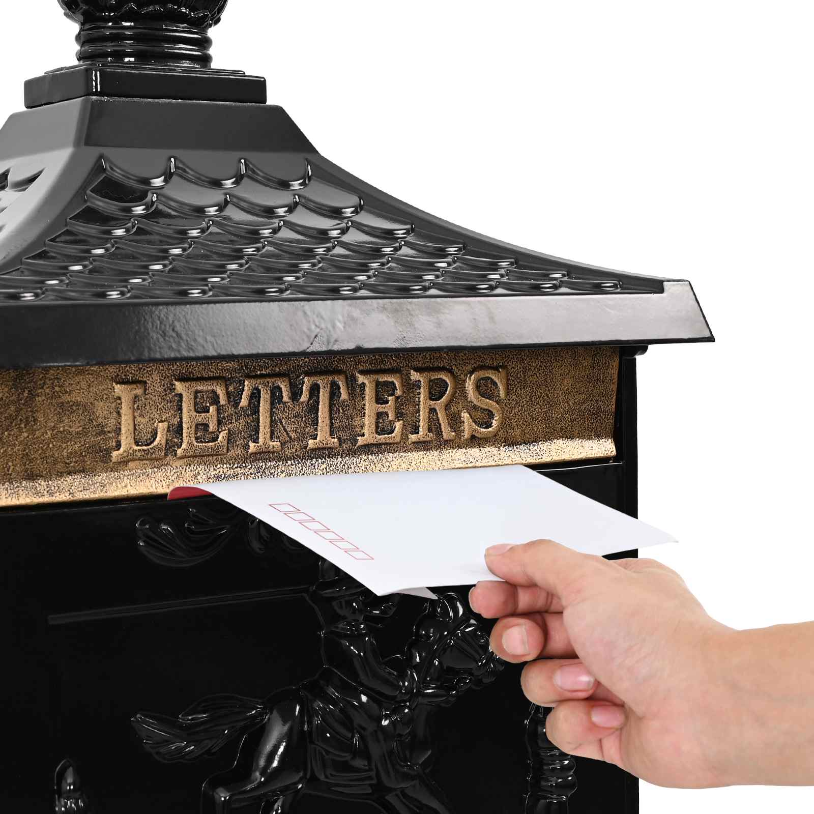 Boîte aux Lettres Debout avec porte Noir 42,5 x 29,5 x 117 cm vidaXL - 8
