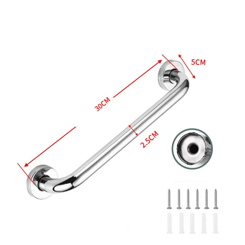 2*Barra de apoio em aço inoxidável para casa de banho,barra de apoio de segurança sem barreiras, barra de apoio de segurança para casa de banho, 30 cm - 2