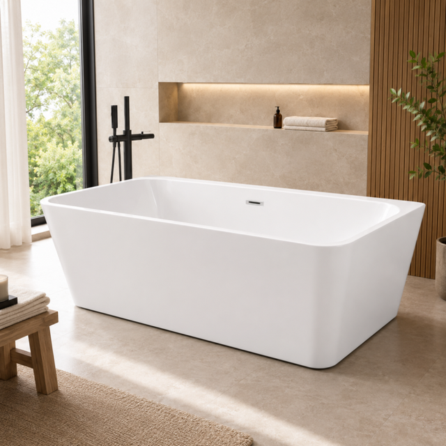 Baignoire îlot avec vidage – 170 x 75 cm – Blanc brillant – MIRABELLE