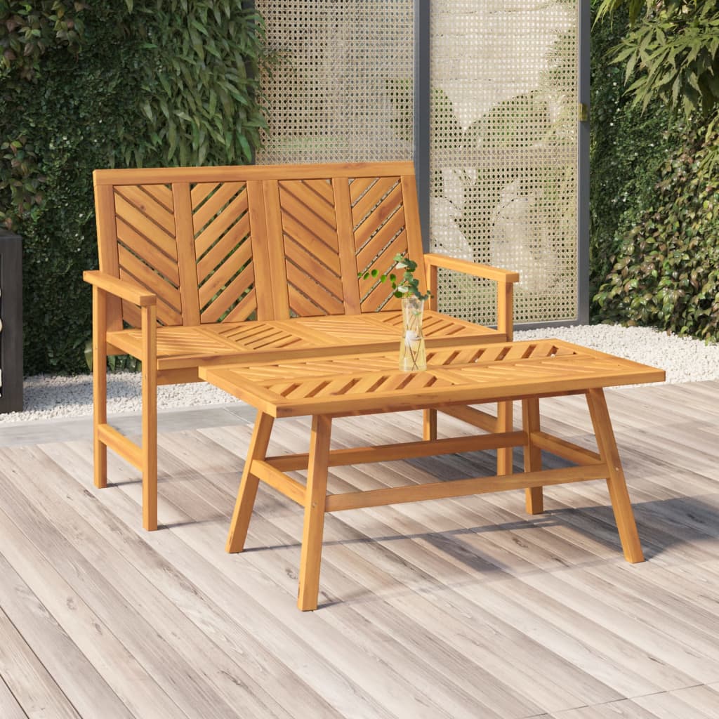 Maison Exclusive - Set Salotto da Giardino 2 pz in Legno Massello di Acacia - 9