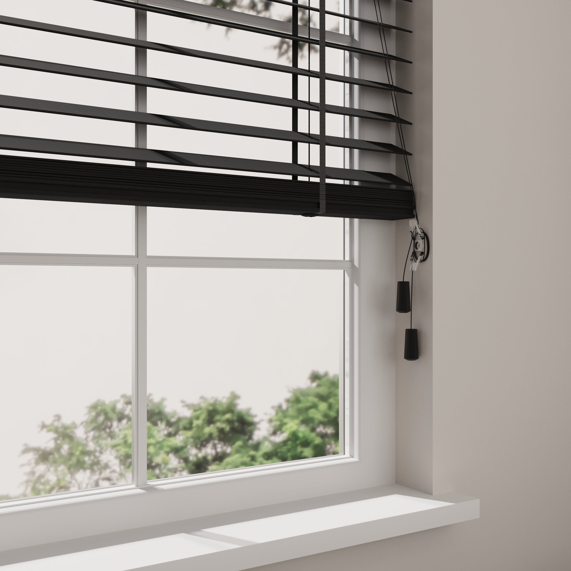 Radeco® Store vénitien en bois de bambou Easy - 50 mm - Noir - 190 x 240 cm - 7