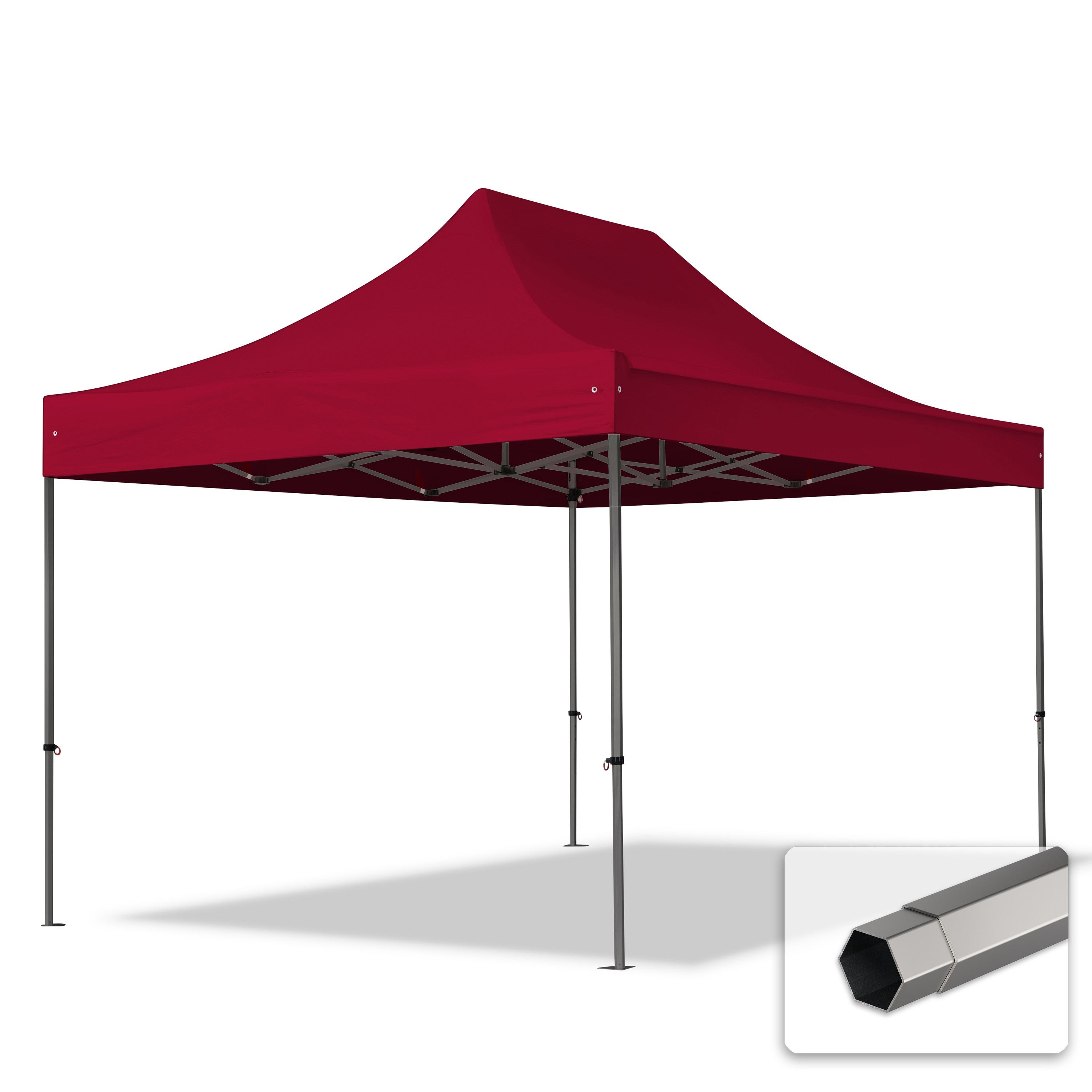 3x4,5 m Namiot Ekspresowy, PREMIUM Stal 40mm, czerwony