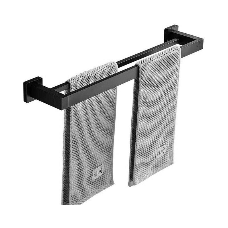 Porta asciugamani 58 cm nero in acciaio pieghevole bagno cucina porta salviette | Leroy Merlin