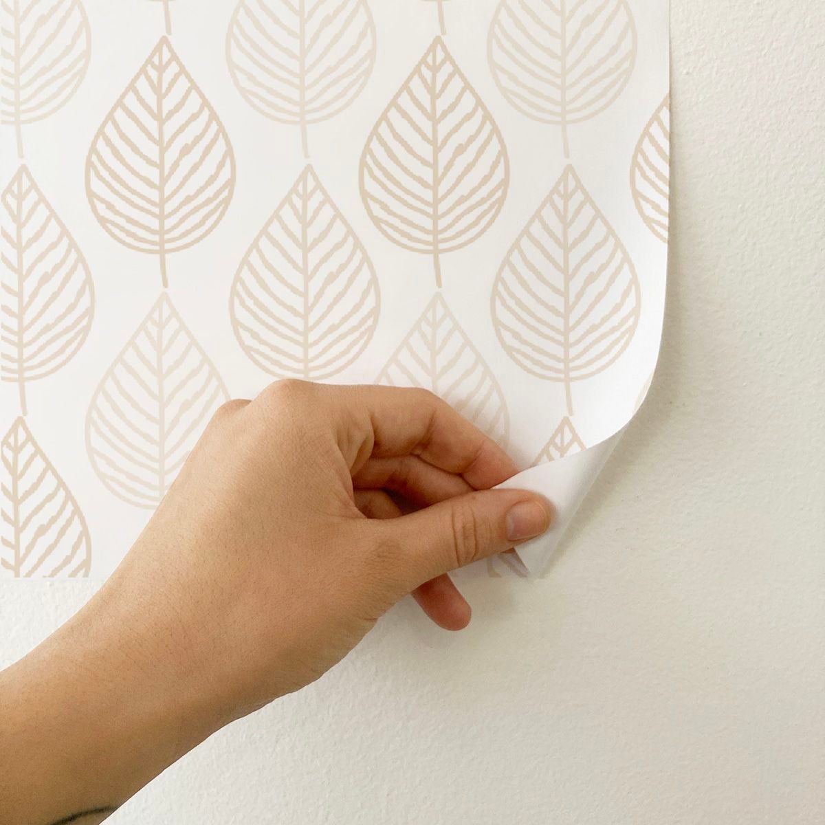 Papel de parede adesivo folhas areia em vinil lavável e removível - 1 rolo 50x300 cm - Decochic - 4