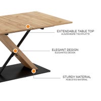 Vicco table de salle à manger, blancnoir, 120x120cm extensible Vicco table de salle à manger, blancnoir, 120x120cm extensible