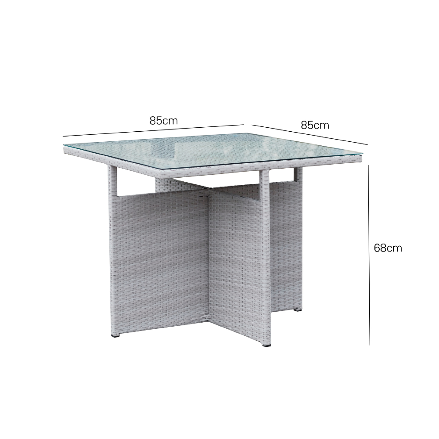 Salon de jardin encastrable 10 places en résine tressée gris SAMOA - 8