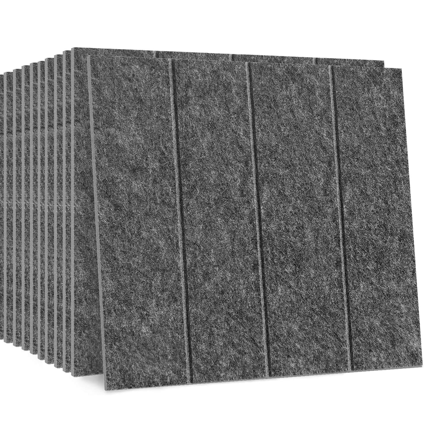 Zestaw 12 samoprzylepnych paneli dźwiękochłonnych, panele ścienne dźwiękochłonne o wysokiej gęstości, wygłuszenie z poliestru, 30 x 30 x 1 cm