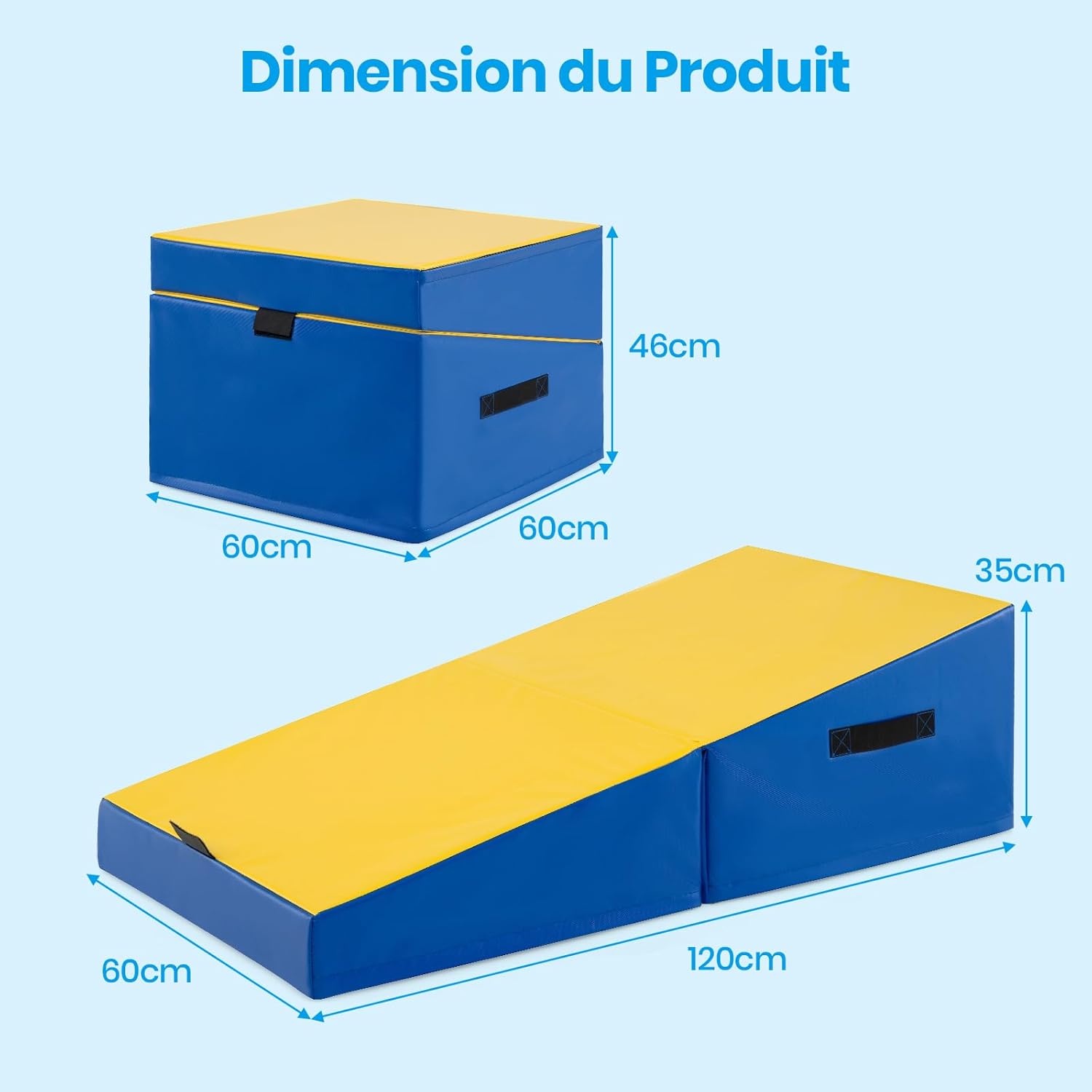 Tapis Gymnastique Pliable, Matelas de Gymnastique Incliné avec Mousse EPE, Housse en PVC,pour Exercices Intérieur/Extérieur, Domicile - 7