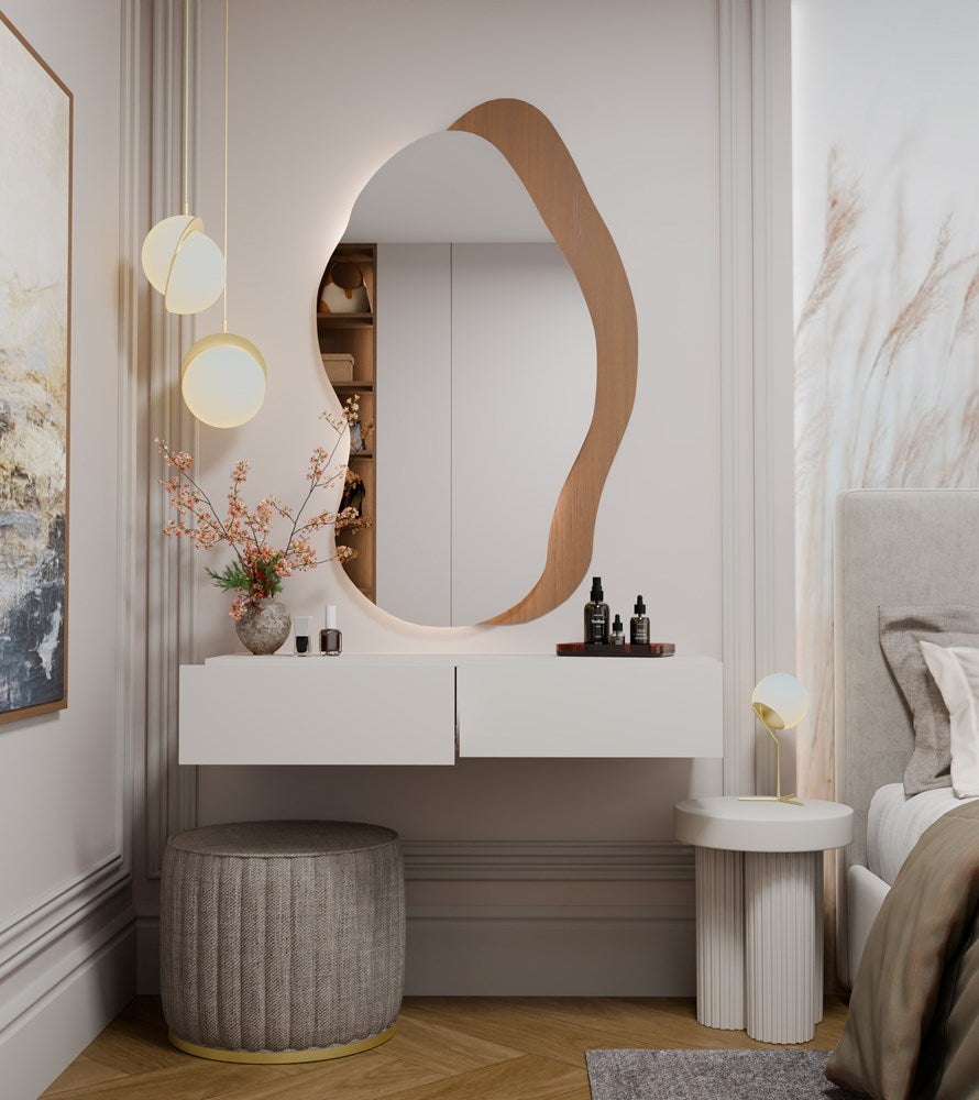 Coiffeuse sans miroir en MDF Beige H. 20 x l. 110 x P. 40 cm - 3