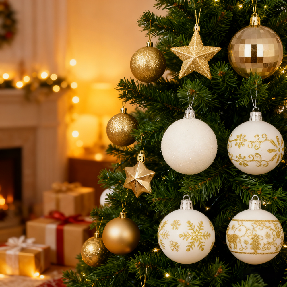 Juego de 44 adornos para árbol de Navidad, Juego de bolas navideñas irrompibles, Colgantes navideños, Adornos navideños, Regalos navideños - 7