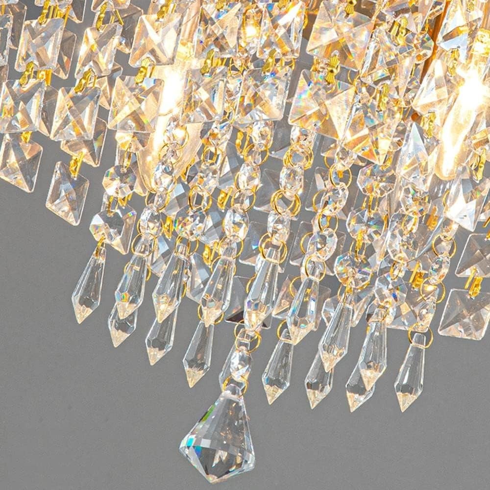 Plafoniera a LED da incasso, lampada moderna tricolore, lampada a sospensione con finitura oro, E14/220V, stile retrò, 25x25 cm. - 3