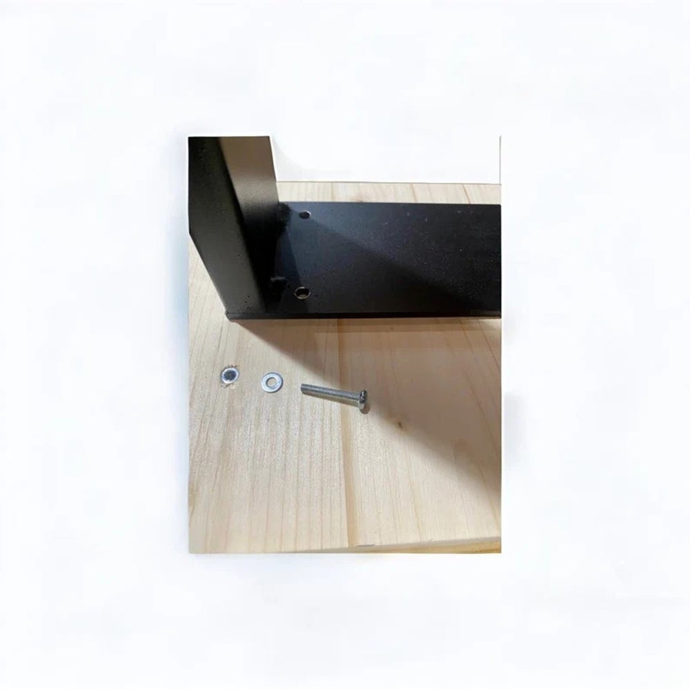 RAW WOOD® Table à manger | Modèle Gassan | Finition Dark | 160x75x80cm | Bord viv irrégulier | Pieds en fer - 4