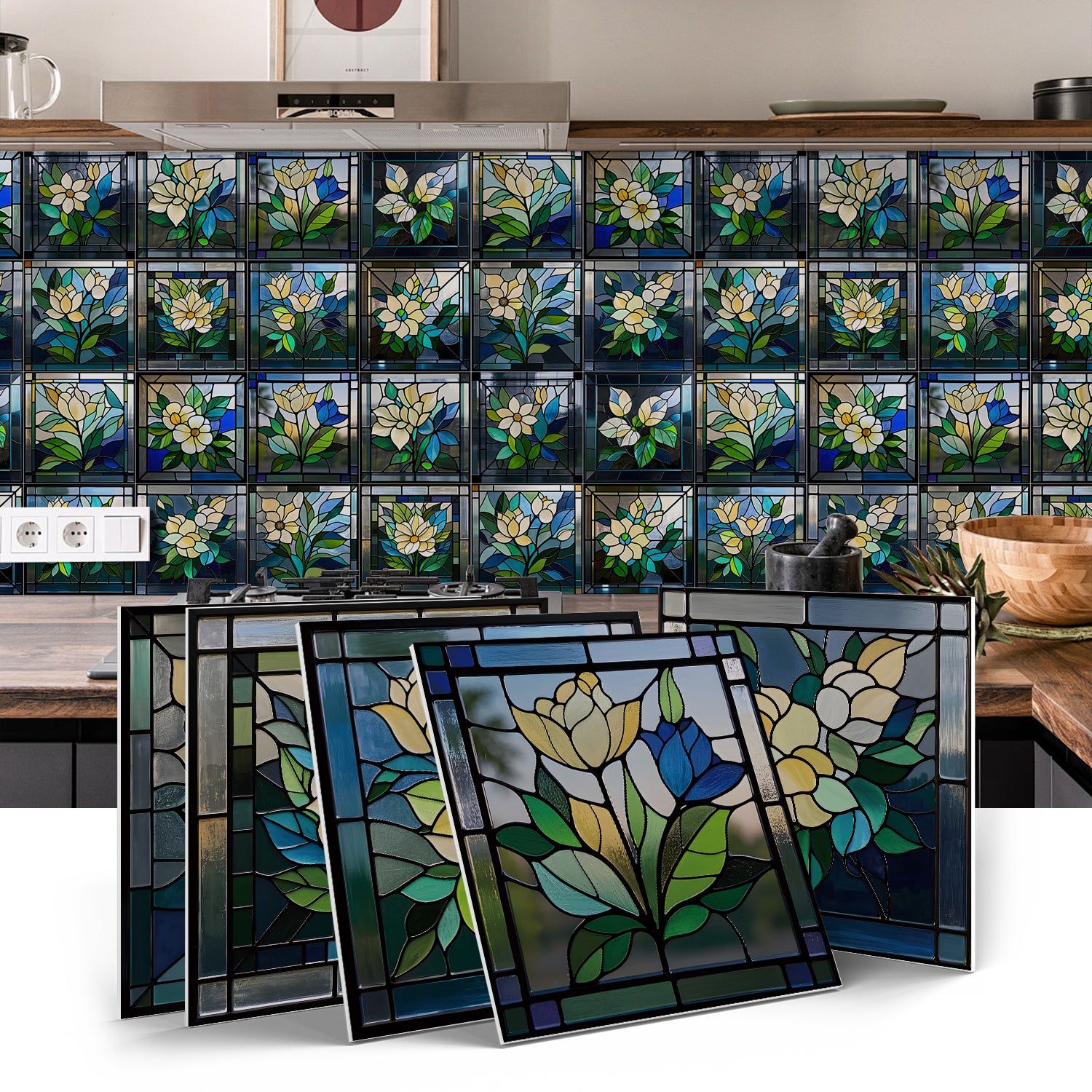 Zestaw 12 samoprzylepnych paneli ściennych 3D, płytki backsplash, naklejki dekoracyjne, wodoodporne i odporne na ciepło, 15 cm x 15 cm