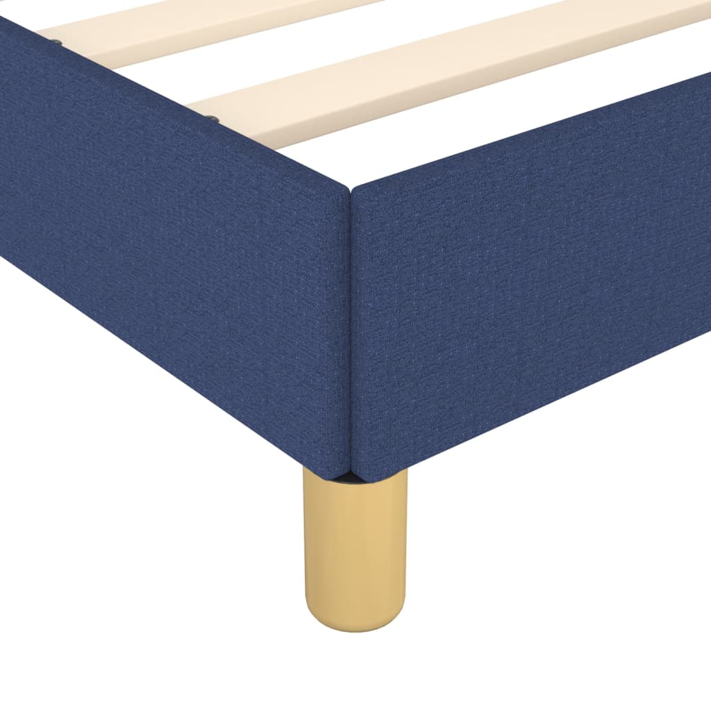 Cadre de lit sans matelas bleu 160 x 200 cm, tissu - 9