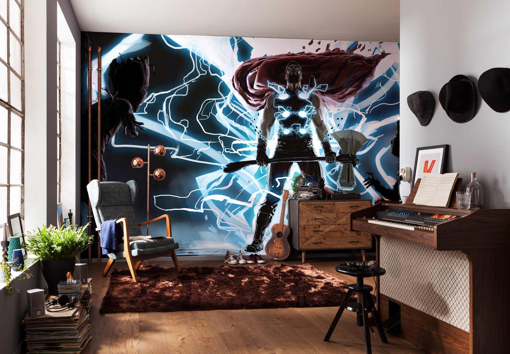 Fototapeta Thor niebieskimIczerwonym - 500 x 280 cm - SANDERS &amp; SANDERS
