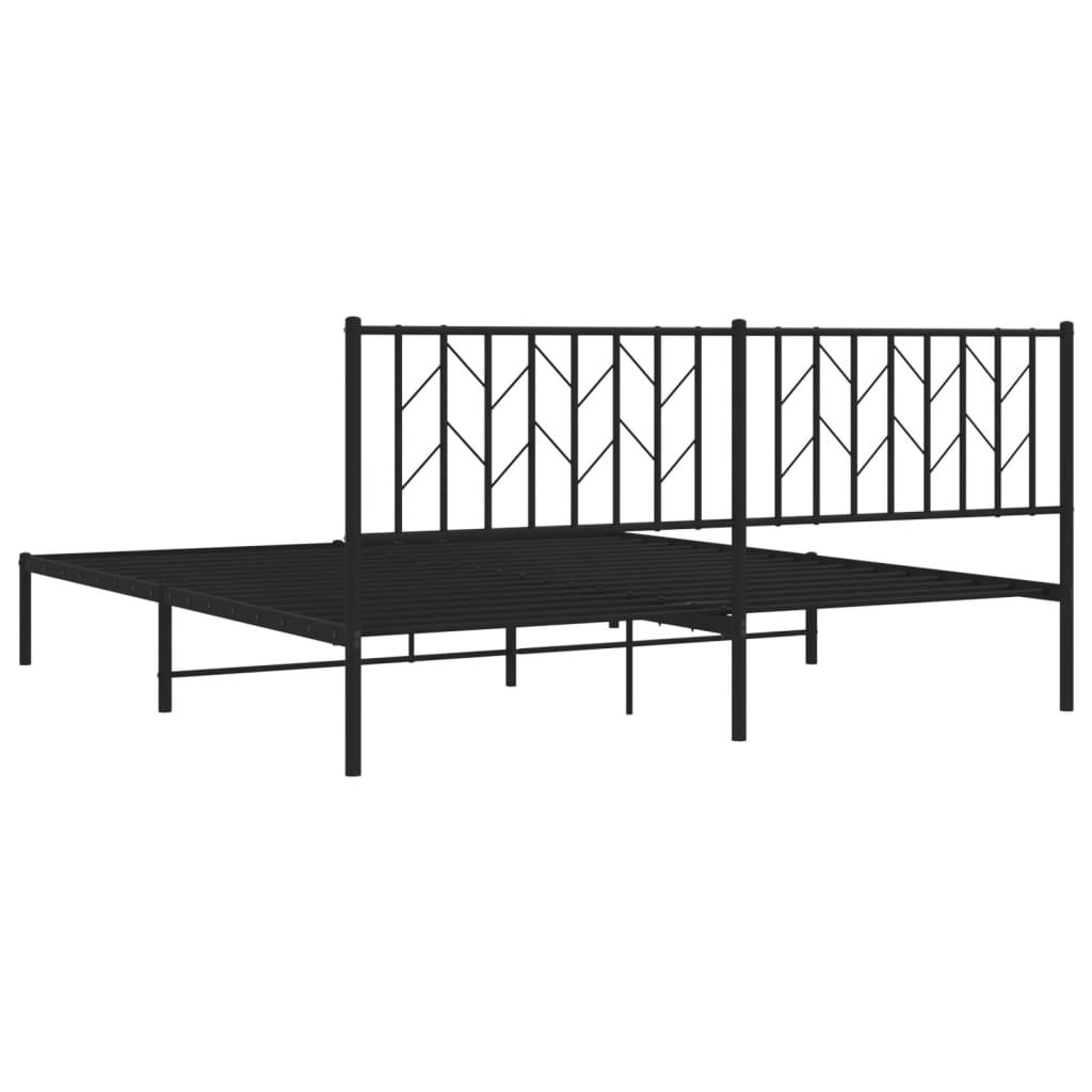 Estructura cama sin colchón con cabecero metal negro 183x213 cm vidaXL - 7