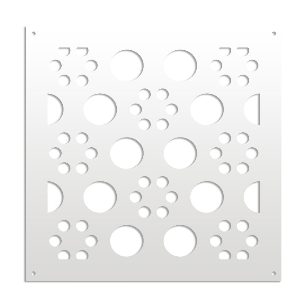 POINTS - Panel perforowany z PVC - Osłona przeciwsłoneczna - Rozmiar 48x48 cm - Grubość 1 cm - Kolor BIAŁY