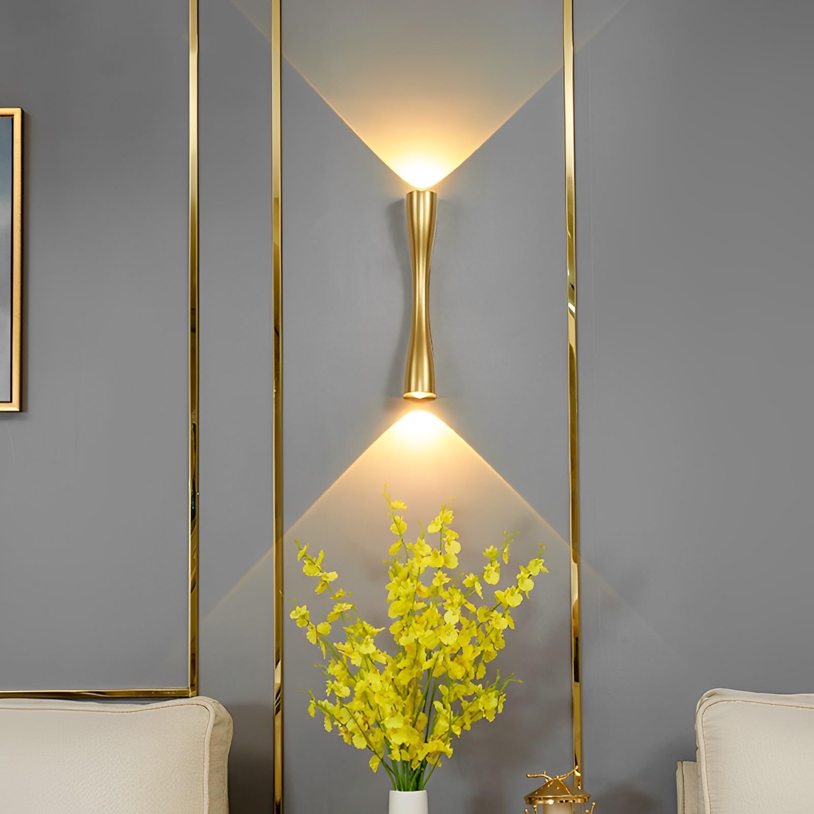 Nowoczesny metalowy kinkiet LED w kształcie trąbki, wodoodporny aluminiowy kinkiet ogrodowy, dekoracyjny i uroczy, 6 W, 35 cm
