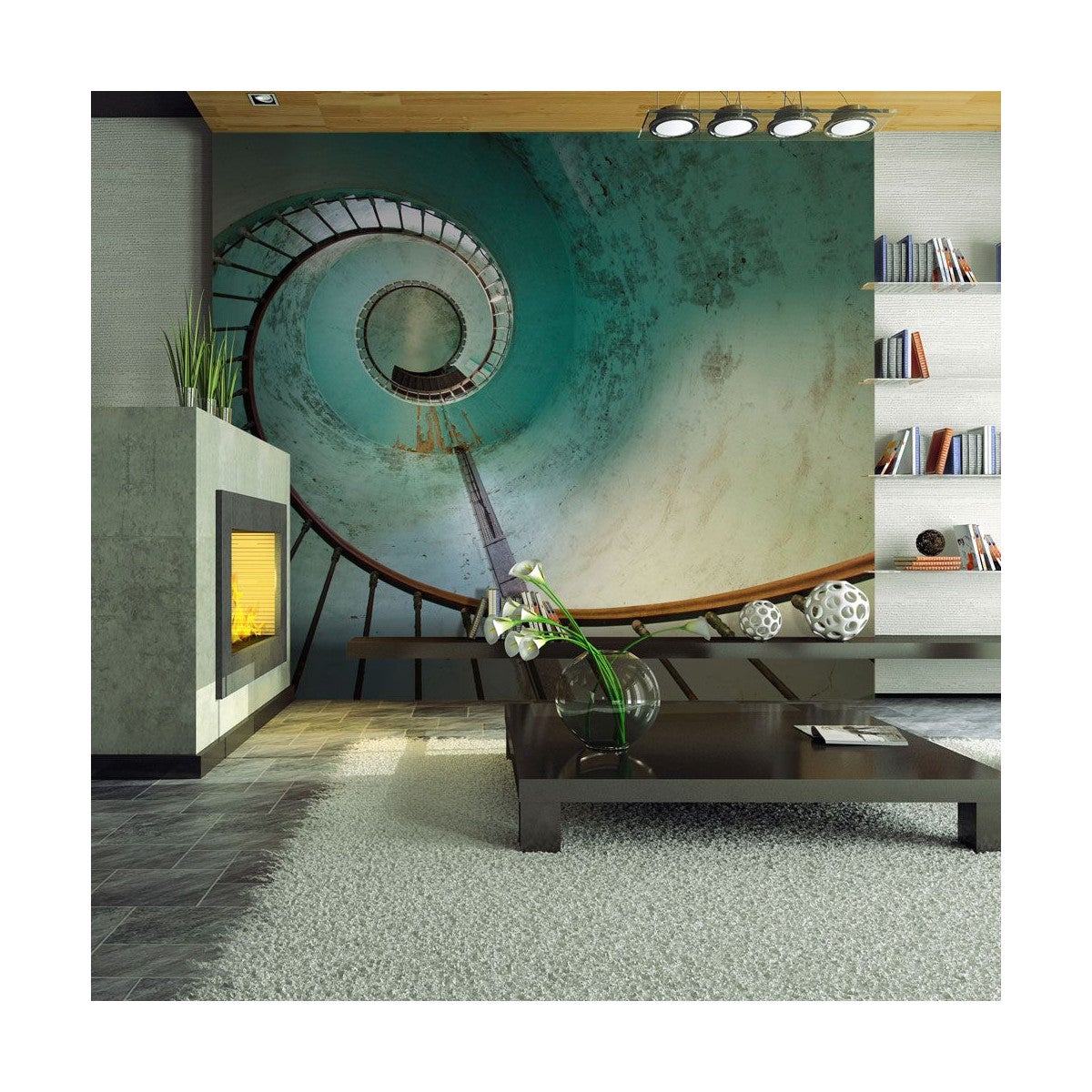 Papier Peint "Phare Escaliers" 193 x 250 cm | Leroy Merlin