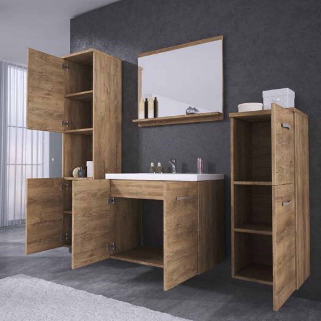 MINIO go for it, Ensemble de meubles de salle de bains 4 pièces Set MOLO, avec lavabo, chêne Lefkas - 3