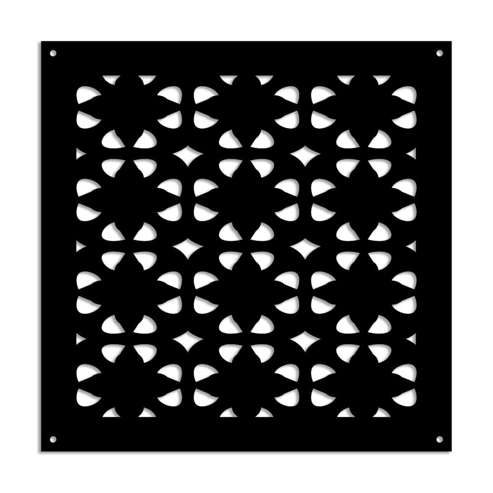PINCERS - Panel perforowany z PVC - Osłona przeciwsłoneczna - Rozmiar 48x48 cm - Grubość 1 cm - Kolor CZARNY