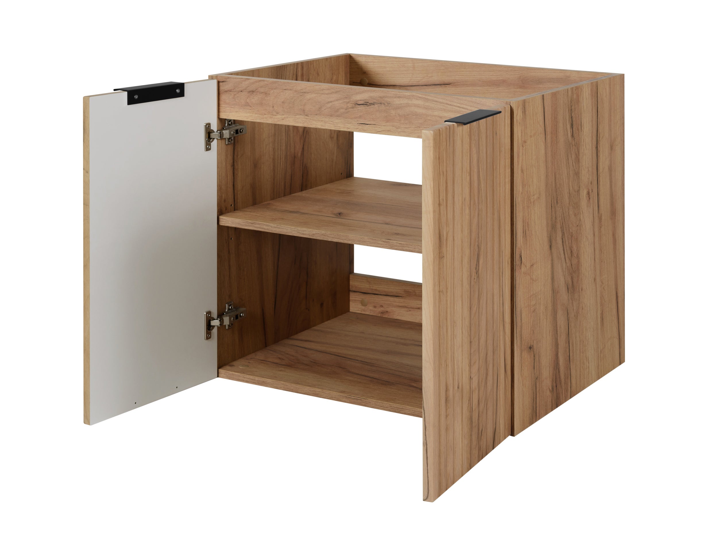 Meuble sous vasque à 4 portes FLOW CHÊNE 160 cm avec 2 x l'étagères - extensions et plan - 5