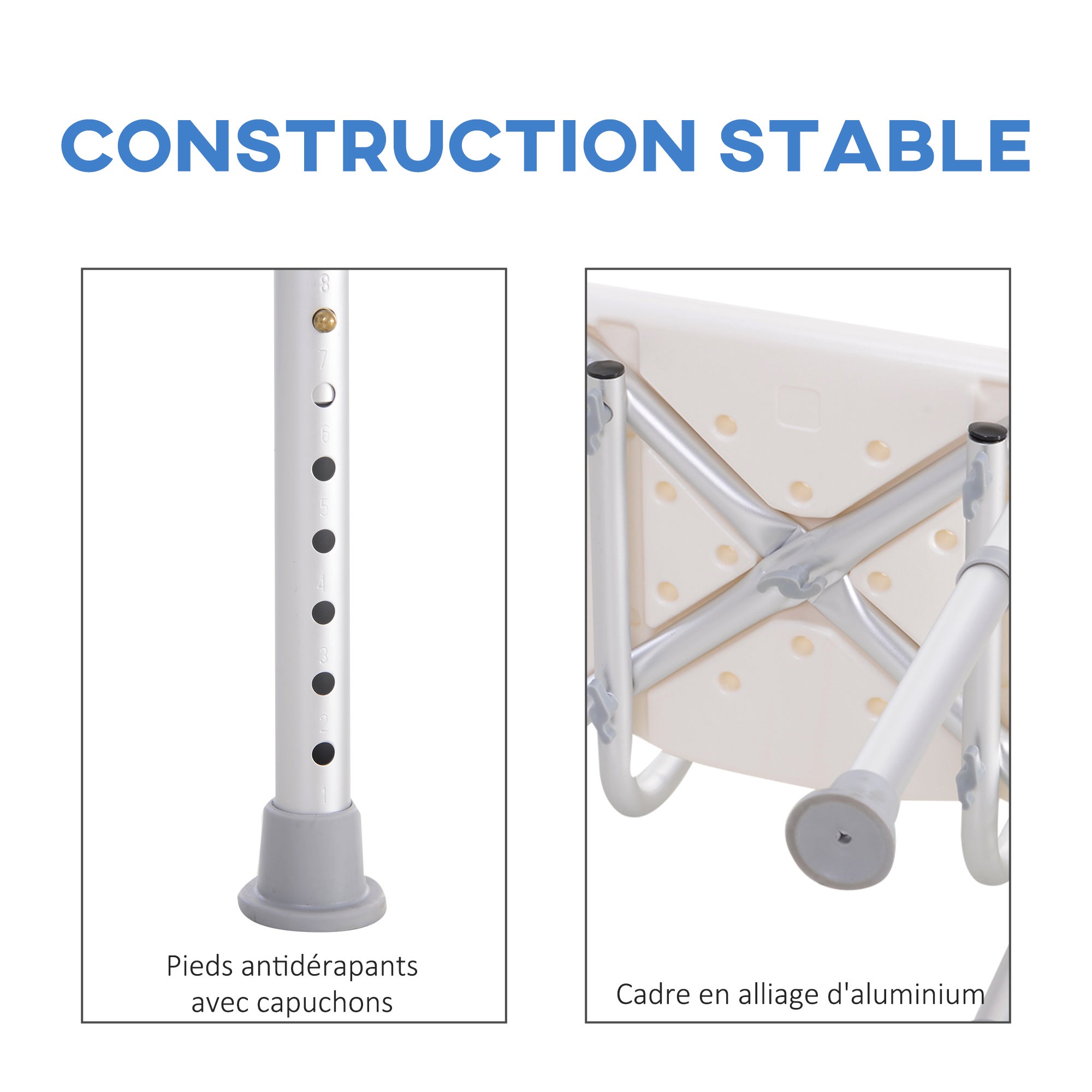 chaise de douche Aluminium HOMCOM - 6