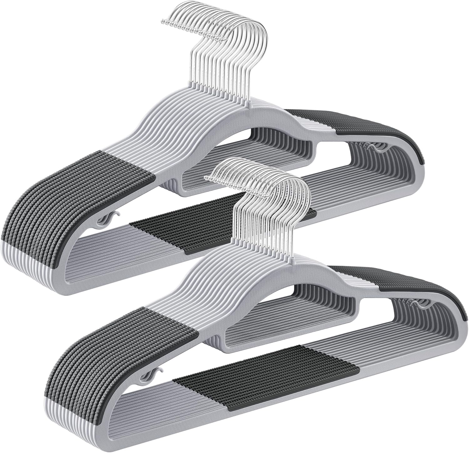 Set Grucce Per Vestiti 100 Grucce In Velluto Antiscivolo Appendiabiti Salvaspazio Con - Foto 12