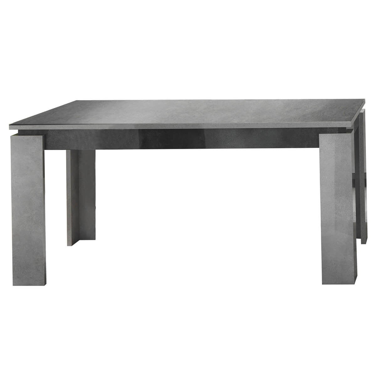 HOFFMAN - Table de Repas Allongeable à 4 Pieds Gris Aspect Pierre ...