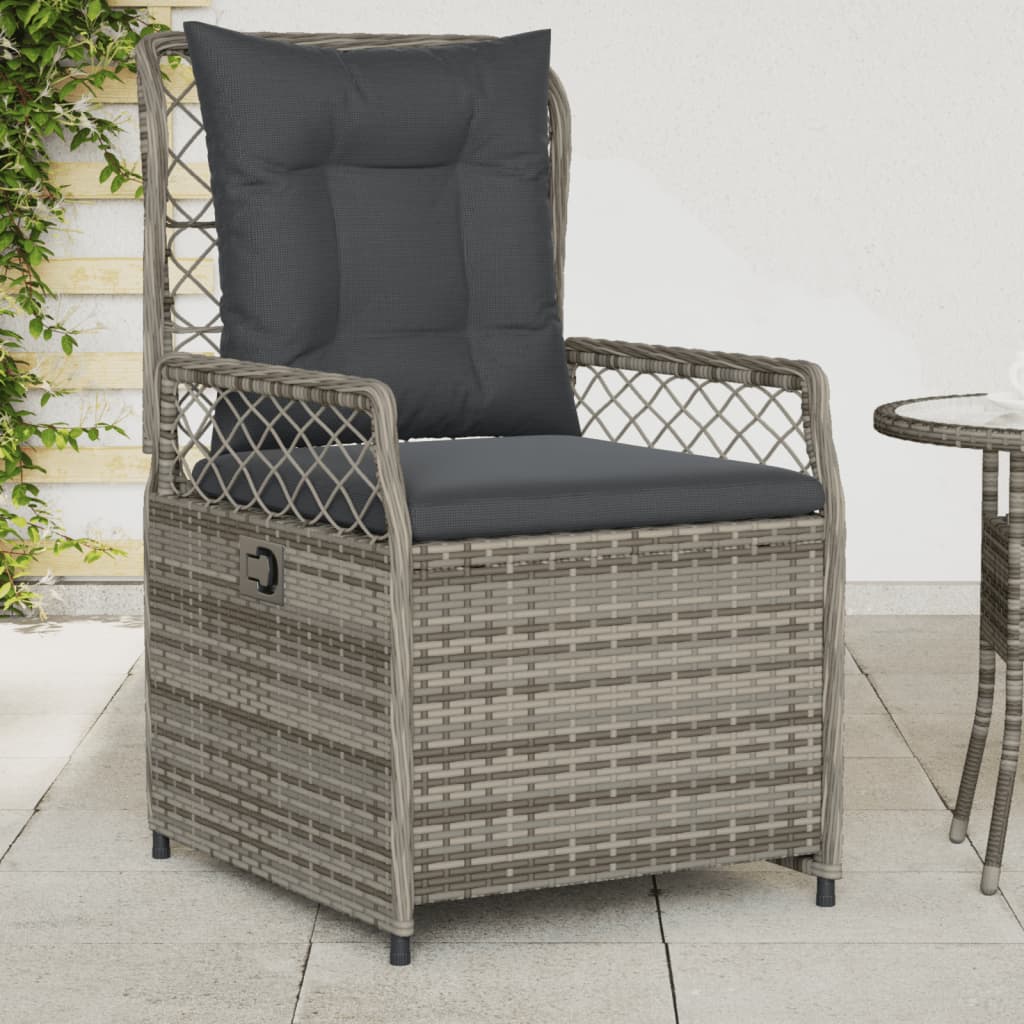 Chaise Inclinable De Jardin Et Repose-pied Gris Résine Tressée | Leroy