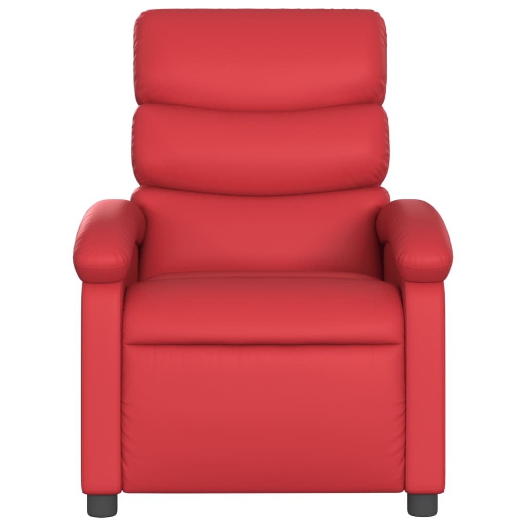 Maison Exclusive - Sillón de masaje reclinable eléctrico de cuero artificial rojo - 9