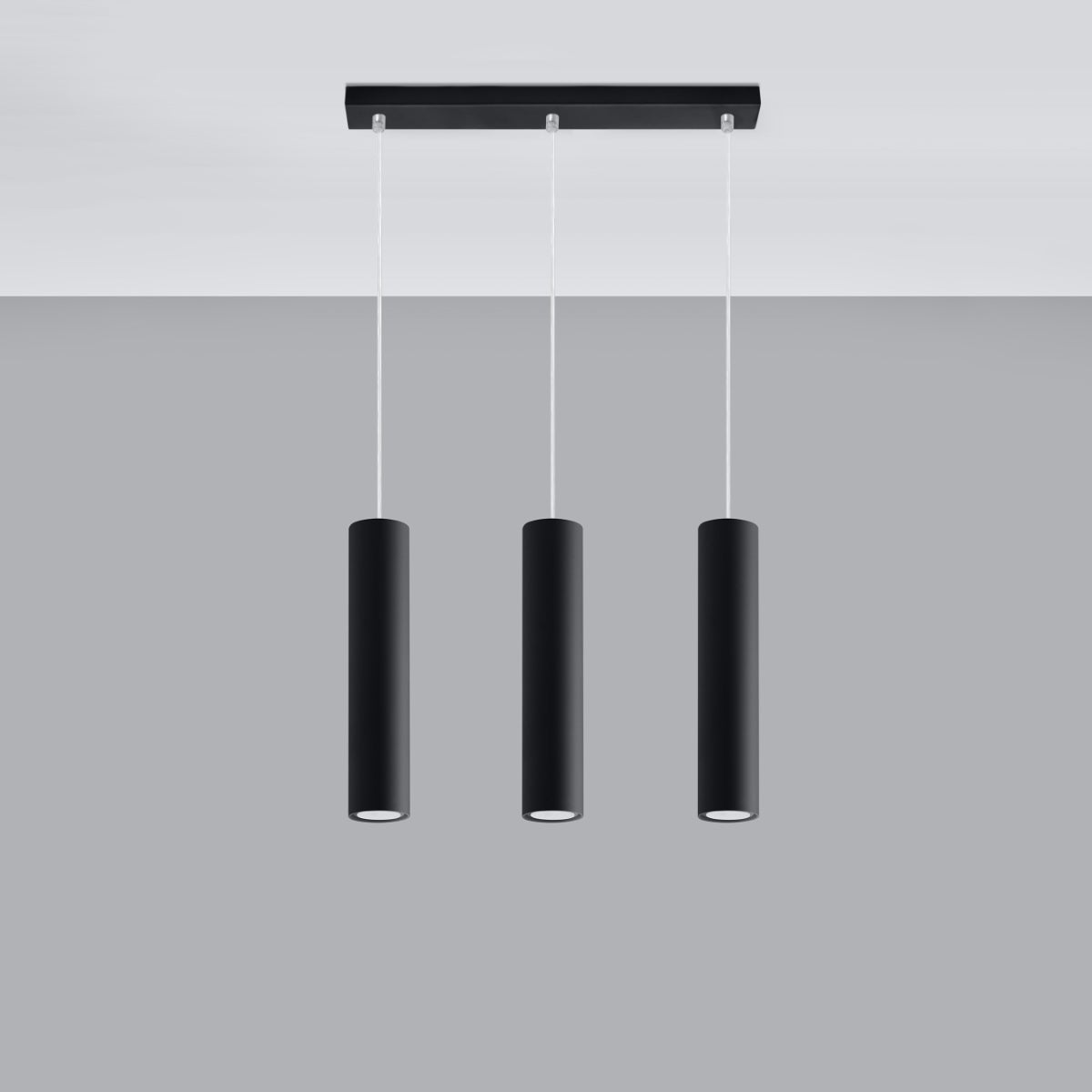 Lampa wisząca TORIS 3L czarny LED 4000K - 45x6x90cm Sollux