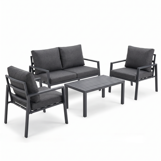 Ensemble de jardin anthracite 4 pièces