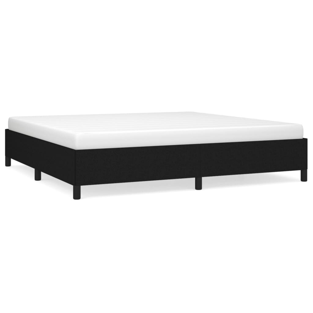 Cadre de lit sans matelas, tissu noir, pour la chambre, 200 × 200 cm - 2