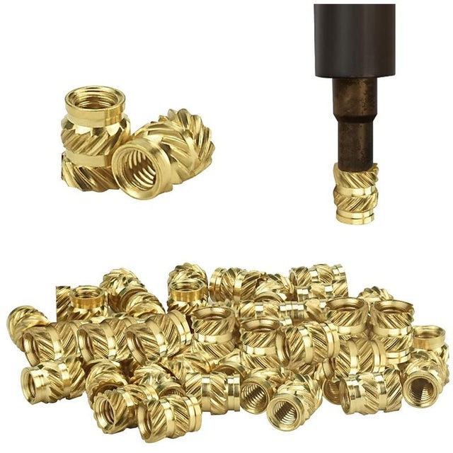sourcing map 15 PC M3 Insert en laiton filetage femelle 8x10mm borne isolées Entretoise