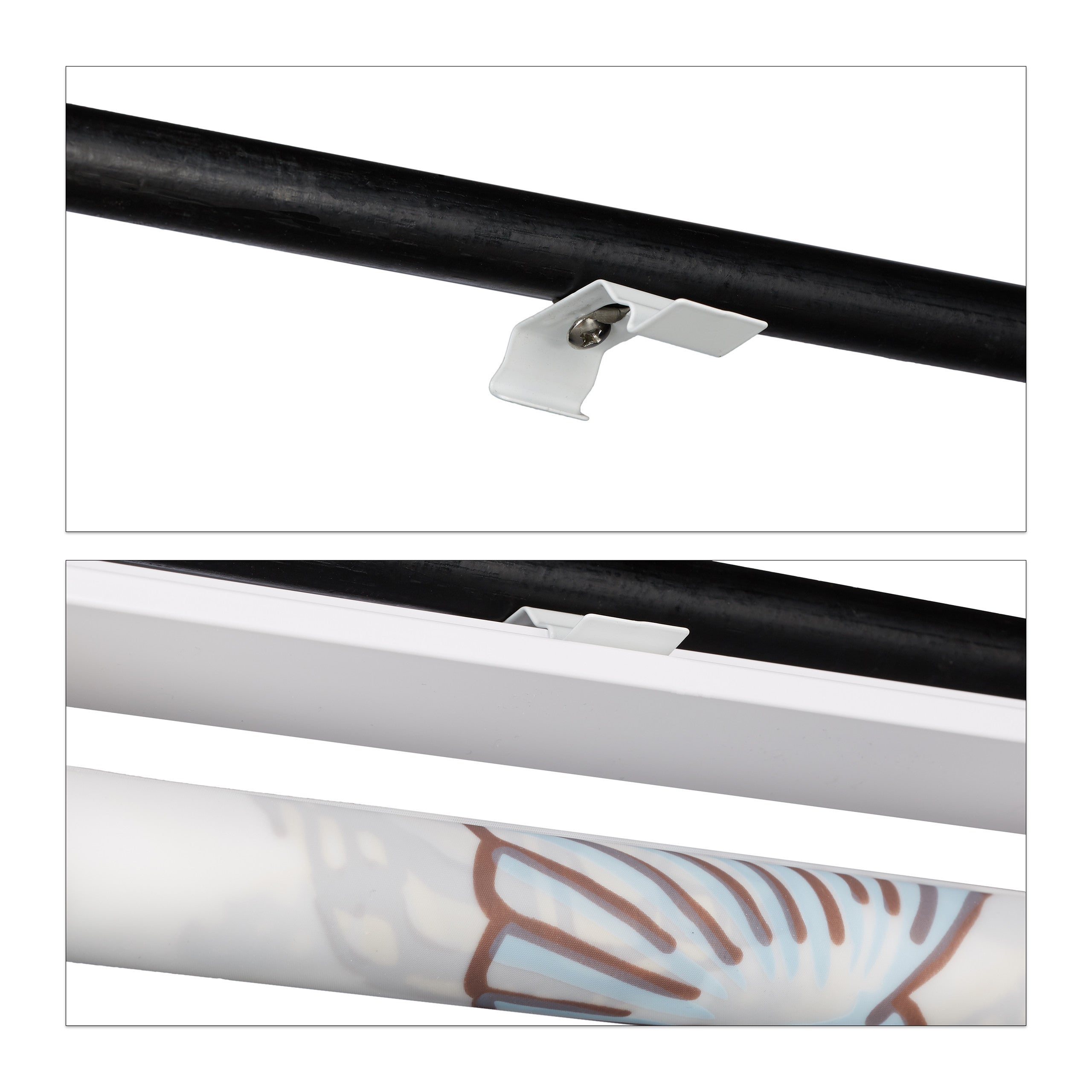 Store de douche Ocean, 60x240 cm, Rideau de douche, baignoire bain store, fixation plafond, semi-transparent, Relaxdays - 9